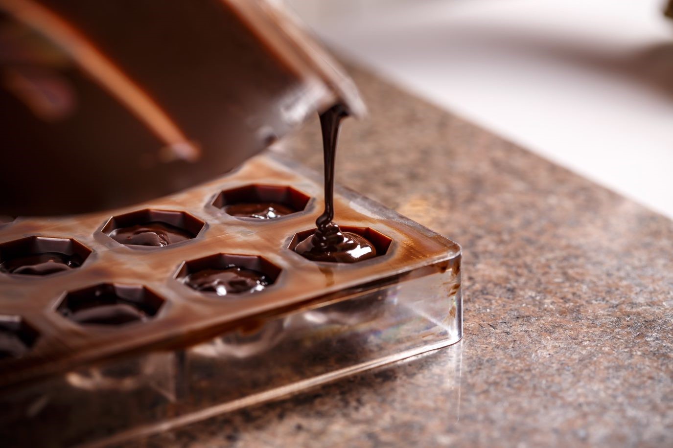 pouring chocolate