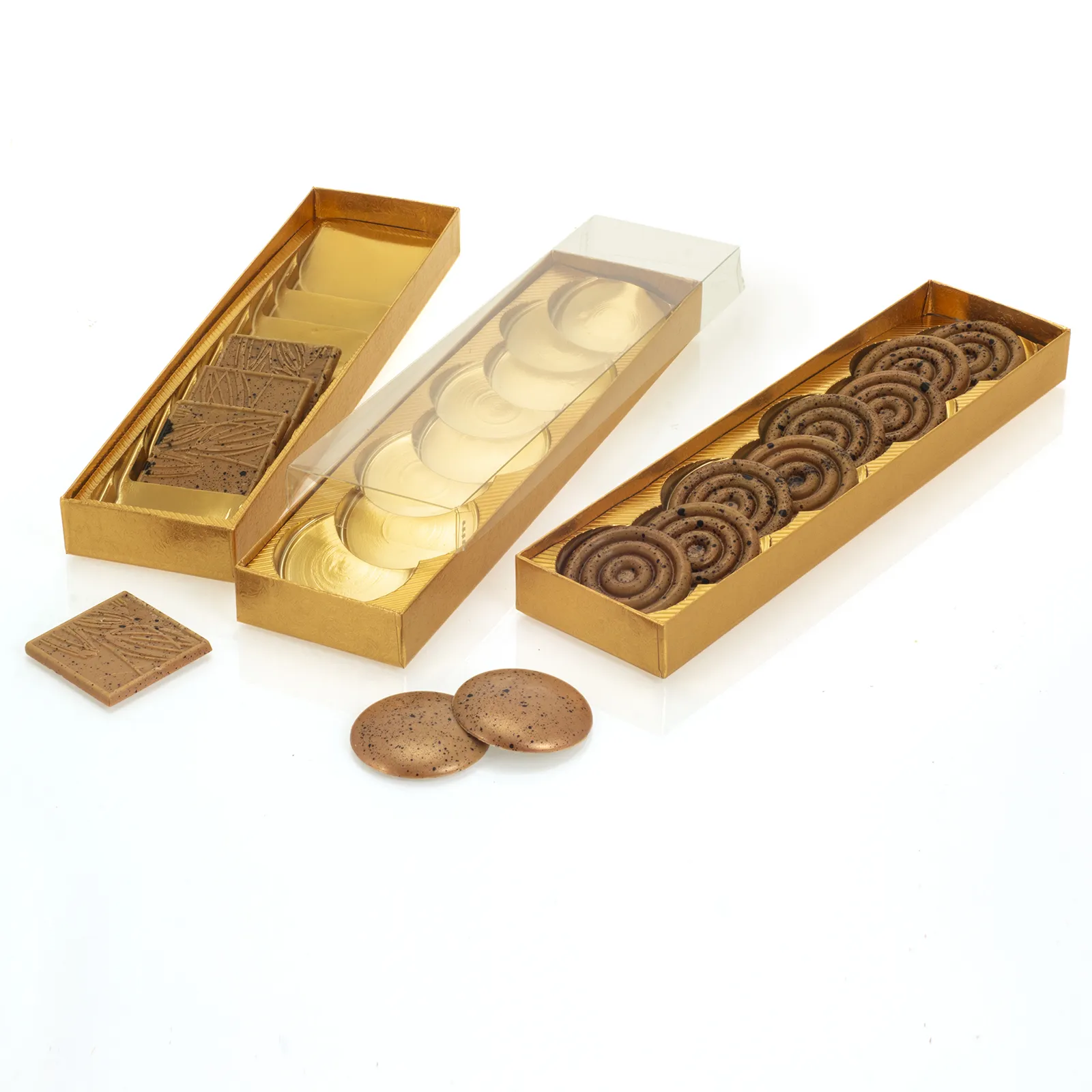 SPT2060_4_Textured Gold Board Box with PET lid with various inserts