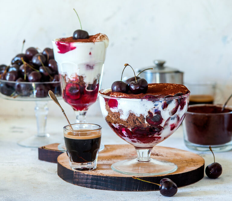 White Chocolate Cherry Trifle