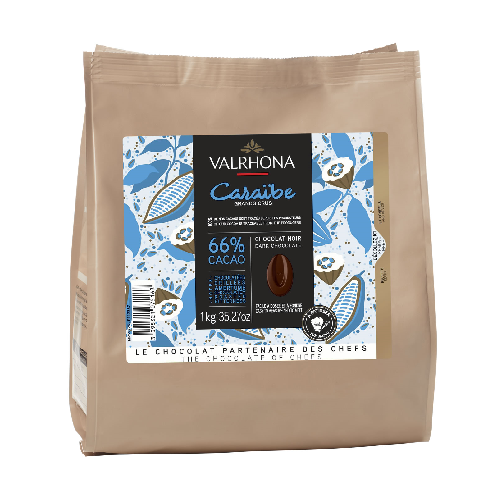 SCC5005A_1_Valrhona Caraibe Grand Cru Dark Chocolate_1kg bag