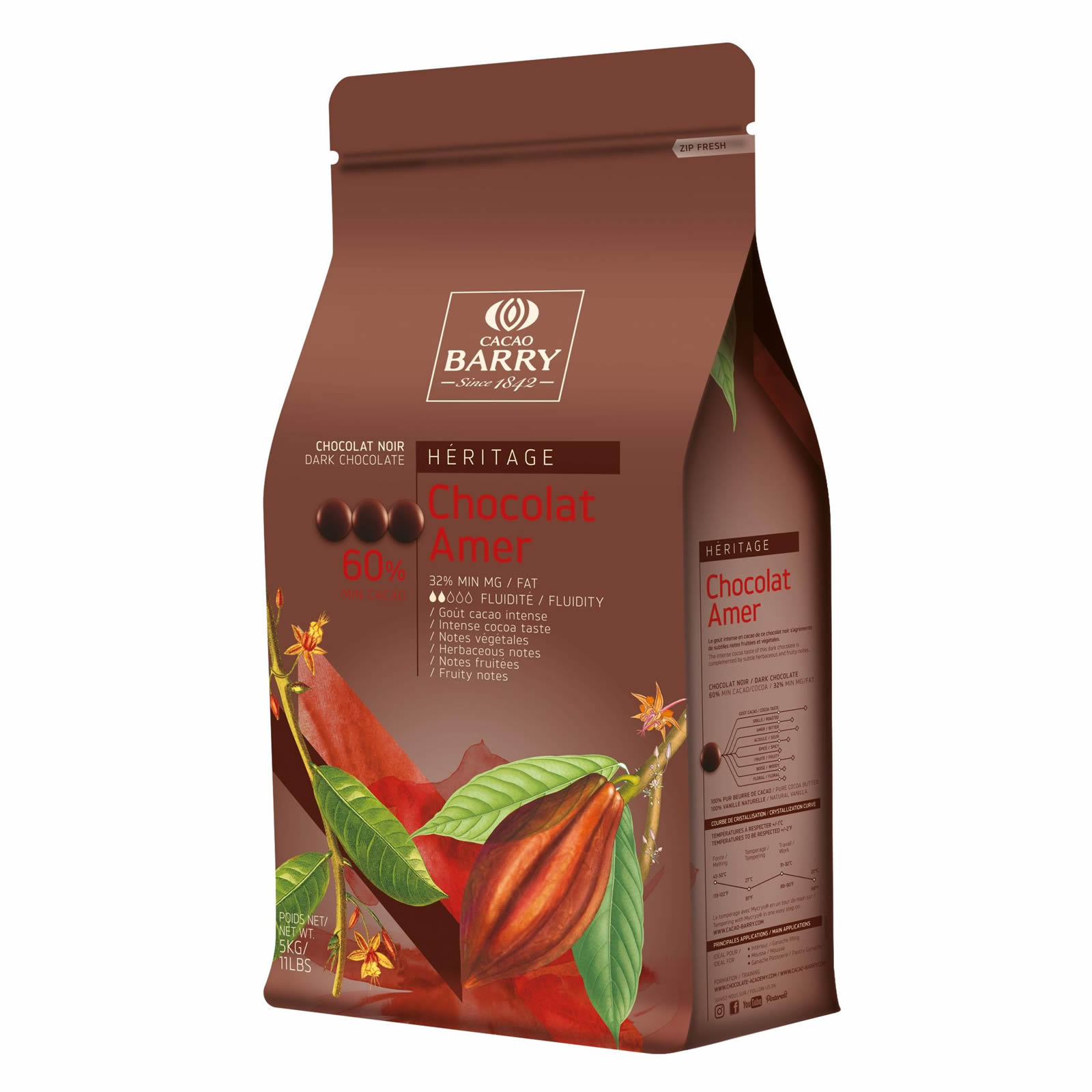 SCC1120_1_Cacao Barry Dark Chocolate Chocolat Amer_5kg bag